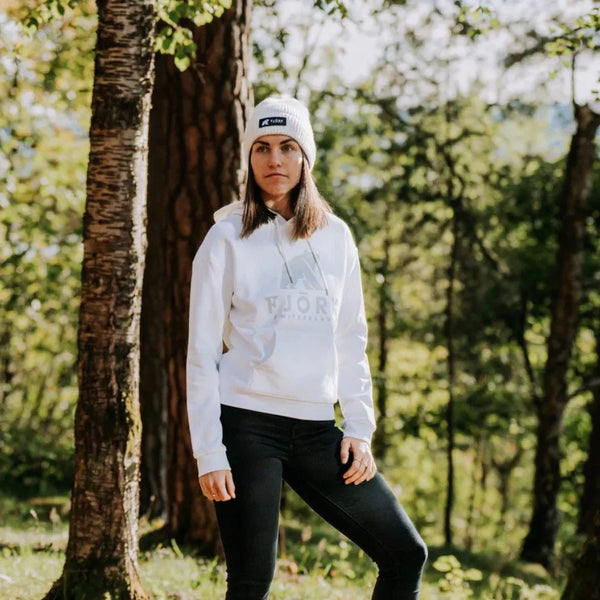 Hoodie Titlis Women - FJORK Merino - White / Grey logo - Hoodies