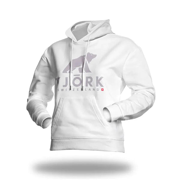 Hoodie Titlis Women 📦 - White / Grey logo - Fjork Merino