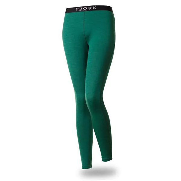 Legging Bjork 210 Women ♻️ - FJORK Merino - Green Wengen - Leggings