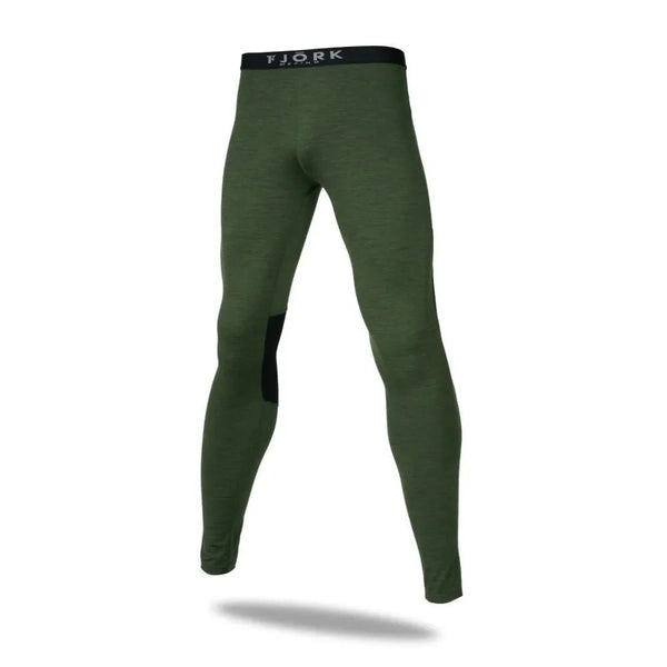 Legging Tech Eiger 210 Men ♻️ - FJORK Merino - Green Gstaad - Leggings