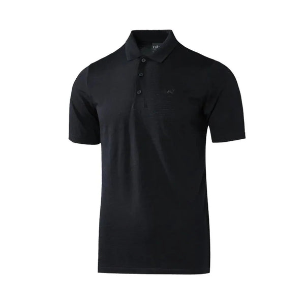 Polo Rigi Men - FJORK Merino - Black Laax - Polo