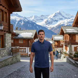 Polo Rigi Men - Blue St Moritz - Fjork Merino