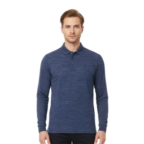 Polo Rigi ML Men - Blue St Moritz - Fjork Merino