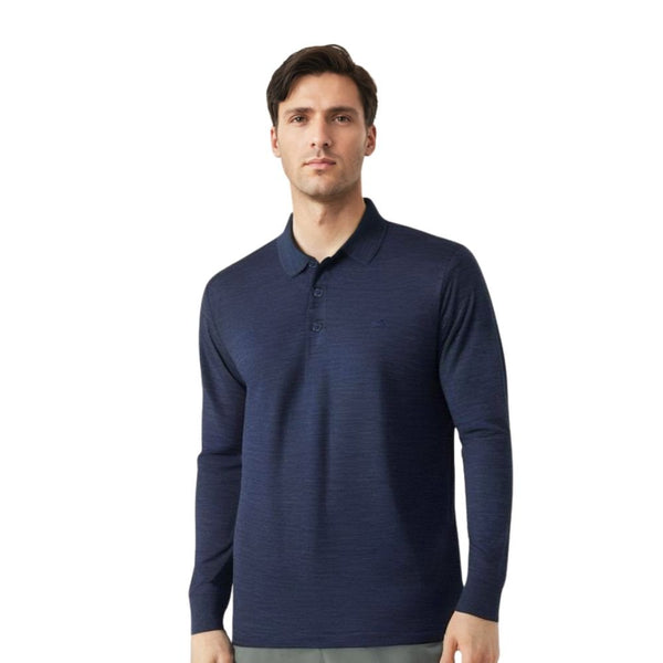 Polo Rigi ML Men - Blue St Moritz - Fjork Merino