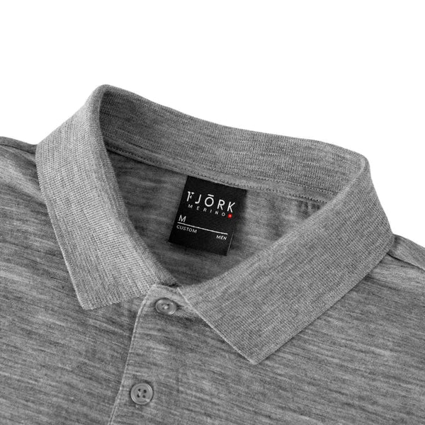 Polo Rigi ML Men - FJORK Merino - Grey Saas Fee - Polo