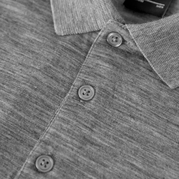 Polo Rigi ML Men - Grey Saas Fee - Fjork Merino