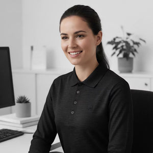 Polo Rigi ML Women - Black Laax - Fjork Merino