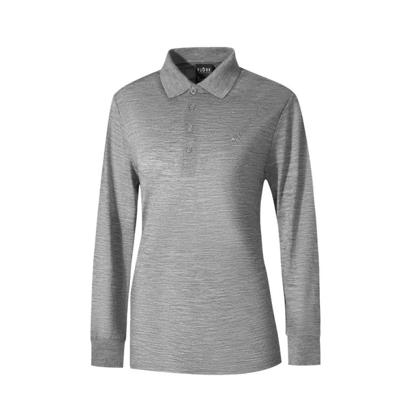 Polo Rigi ML Women - Grey Saas Fee - Fjork Merino