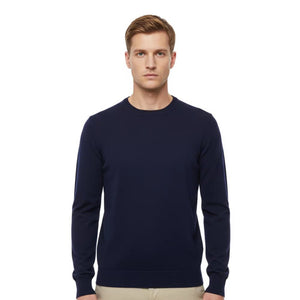 Pull City col rond men (pré - commande) - Navy - Fjork Merino