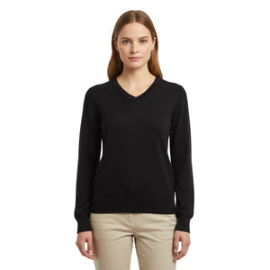 Pull City col V women (pré - commande) - Black Laax - Fjork Merino