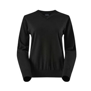 Pull City col V women (pré - commande) - Black Laax - Fjork Merino