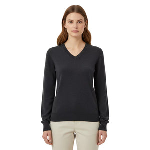 Pull City col V women (pré - commande) - Grey Zinal - Fjork Merino