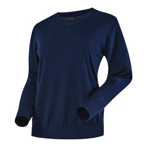 Pull City col V women (pré - commande) - Navy - Fjork Merino