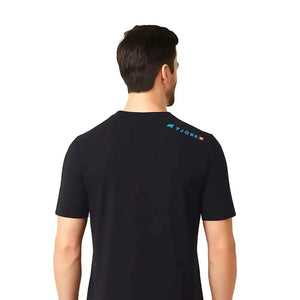 T-shirt sport Performance Men - Grey / Turquoise logo - Fjork Merino