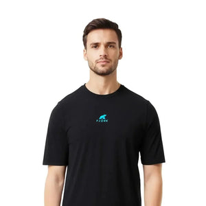 T-shirt sport Performance Men - Grey / Turquoise logo - Fjork Merino