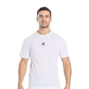 T-shirt sport Performance Men - White / Black logo - Fjork Merino