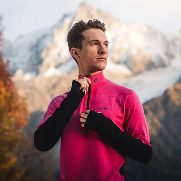 Tech Eiger Zip 210 Men - Pink Montana - Fjork Merino