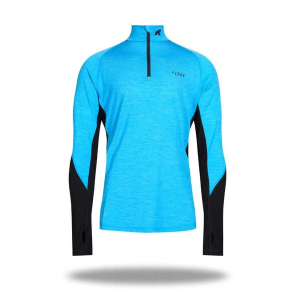 Tech Eiger Zip 210 Men - Turquoise Adelboden - Fjork Merino