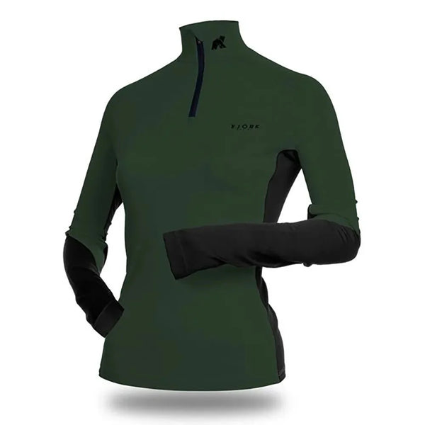 Tech Jungfrau Zip 210 Women ♻️ - FJORK Merino - Green Gstaad - Baselayers Tech