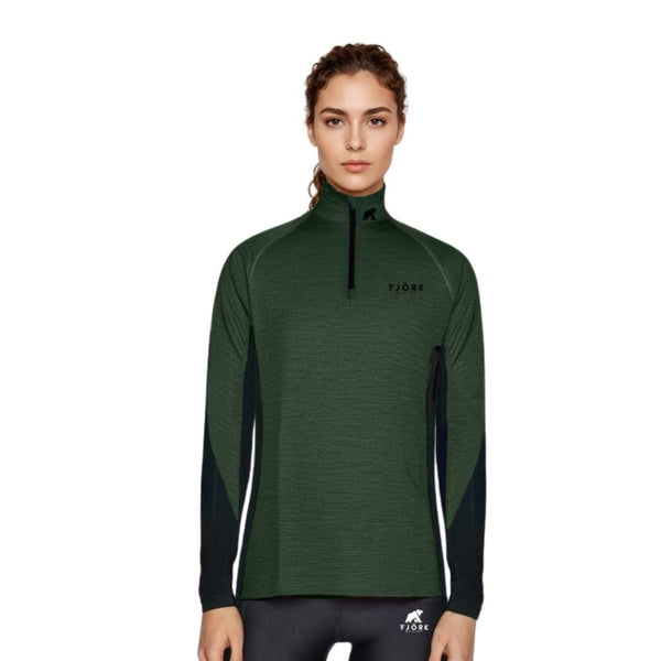 Tech Jungfrau Zip 210 Women 📦 - Green Gstaad - Fjork Merino