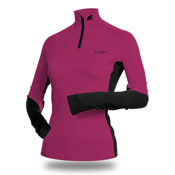 Tech Jungfrau Zip 210 Women ♻️ - FJORK Merino - Pink Montana - Baselayers Tech