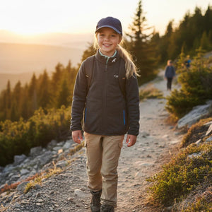 Veste Ultra 300 Kids, coloris Grey Zinal, laine mérinos, Fjork Merino