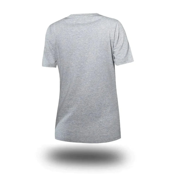 T shirt grand logo Besso Women - FJORK Merino - Grey / Turquoise logo - T-shirt