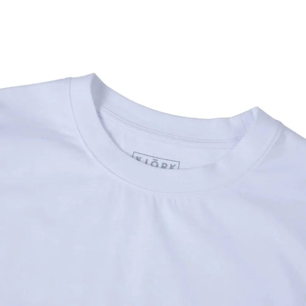 T shirt grand logo Besso Women - FJORK Merino - White / Grey logo - T-shirt